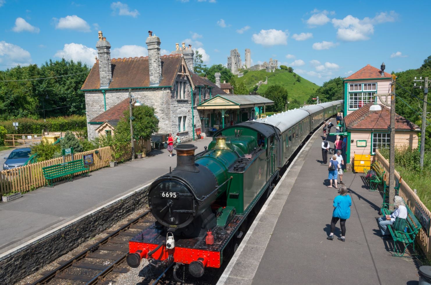 Corfe Castle with Train